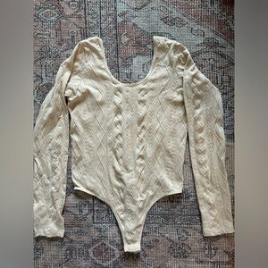 Gilly hicks (sold at hollister) tan/nude scoop neck thong bodysuit.